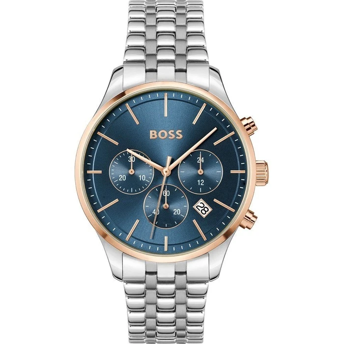 Ανδρικό Ρολόι Boss 1514158 (42mm) Μεταλλικό Μπρασελέ Ασημί