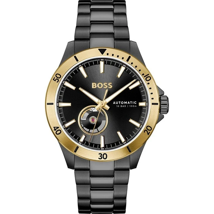 Ανδρικό Ρολόι Boss 1514203 (42mm) Μεταλλικό Μπρασελέ Μαύρο