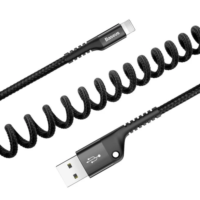Καλώδιο USB to Lightning Baseus Spring-loaded 1m 2A (black)