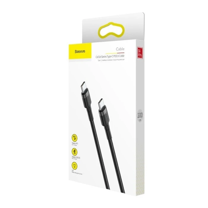 Καλώδιο USB-C to USB-C Baseus Cafule PD 2.0 QC 3.0 60W 1m (Black+Gray)