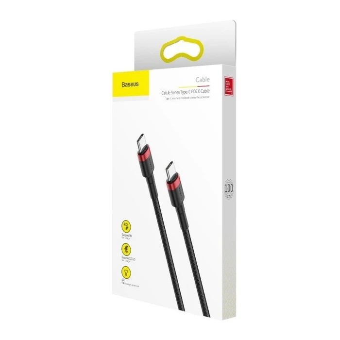 Καλώδιο USB-C to USB-C Baseus Cafule PD 2.0 QC 3.0 60W 2m (Black+Red)