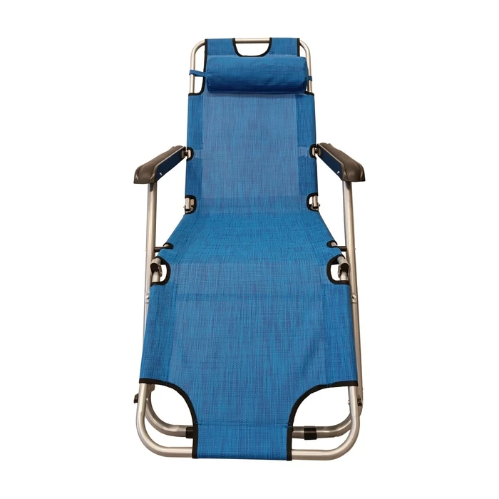 Foldable Metal Balcony/Garden Armchair Blue TEXT - 2-Position (myResort)