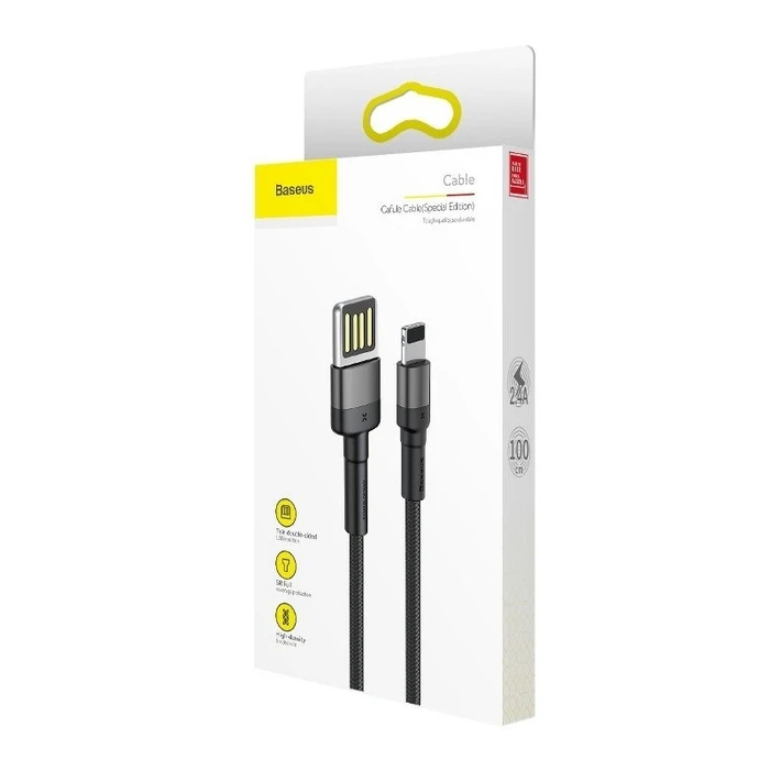 Καλώδιο USB to Lightning Baseus Cafule 2.4A 1m (gray-black)