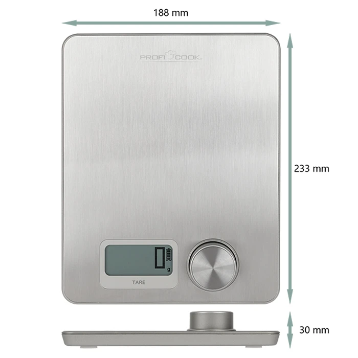 Ζυγαριά Κουζίνας ProfiCook Battery-free Ψηφιακή από ανοξείδωτο αστάλι.