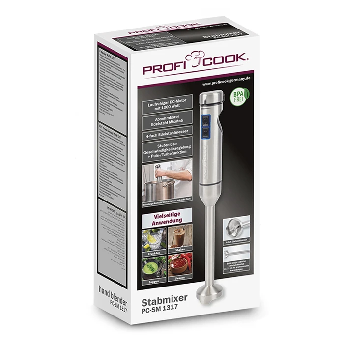 Profi Cook Hand Blender PC-SM 1317, 1000W, Stainless Steel