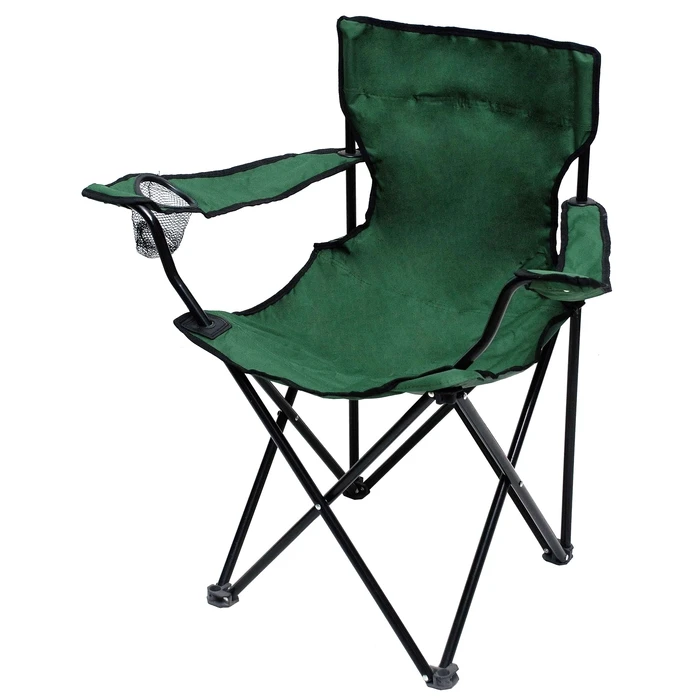 Green Folding Metal Chair Polyester PE 600D with Carry Bag