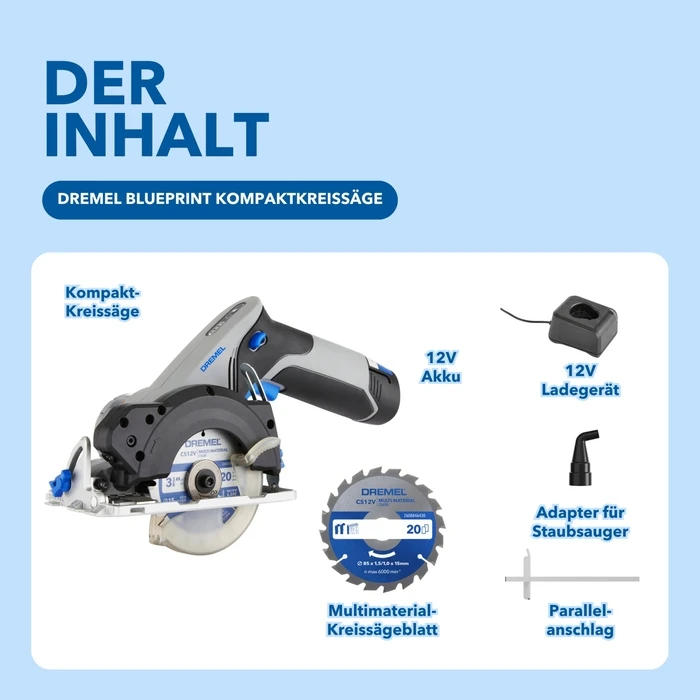 Dremel CS12V-S1 Cordless Circular Saw 12V (1x2Ah)
