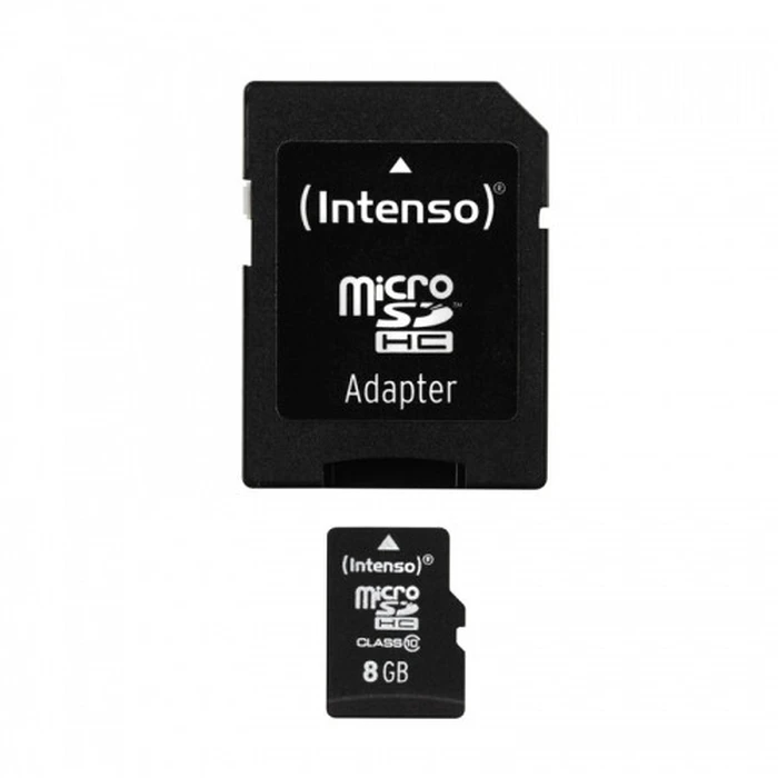 Κάρτα Μνήμης microSDHC 8GB Intenso 12/20 Class 10 +AD