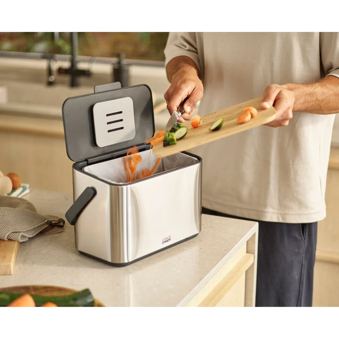 Joseph Joseph Collect 4L Stainless Steel Food Waste Compost Caddy