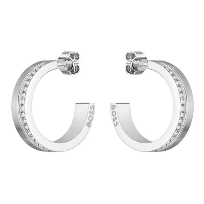 BOSS Women Stainless Steel Hoop Earrings 1580526 (3 cm)