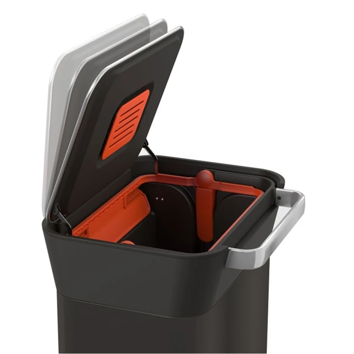 Joseph Joseph Stainless Steel Trash Bin Black 30L (Model 30146)