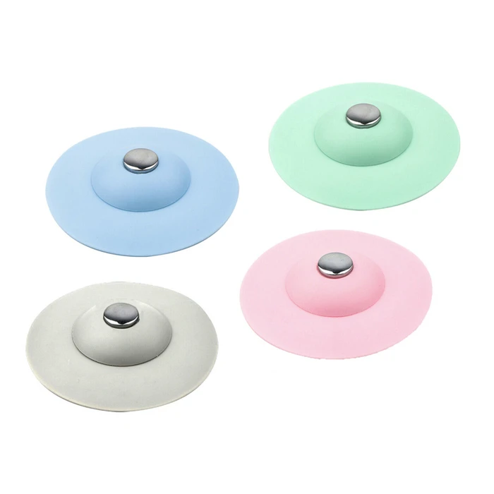 Τάπα Σιφωνιού Flex Drain Stop με Συκρατητή Τριχών, Σιλικόνη, Mix Color