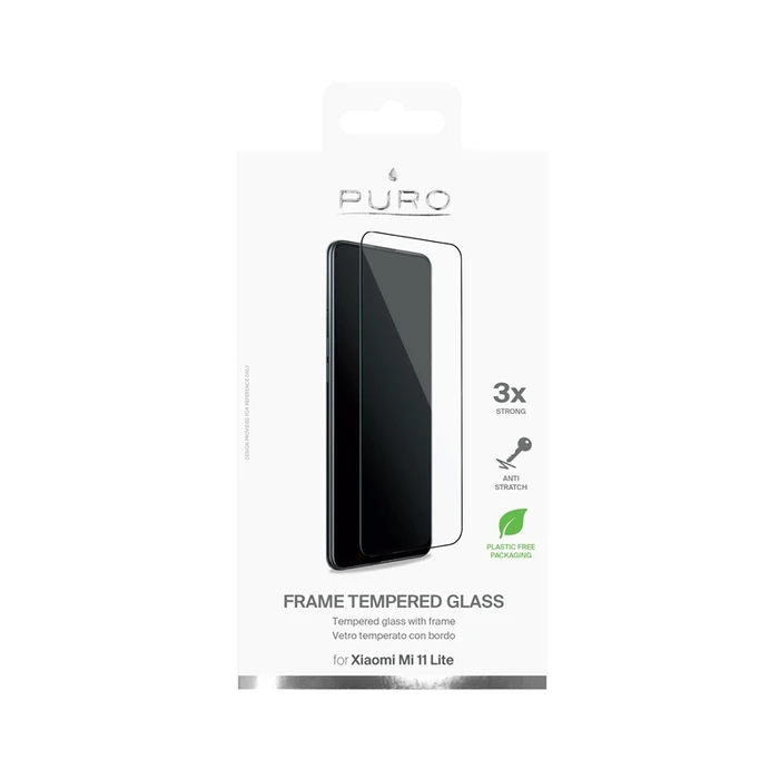 PURO Frame Tempered Glass Xiaomi Mi 11 Lite (black frame)