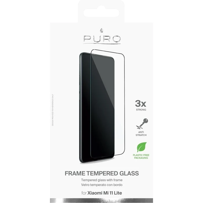 PURO Frame Tempered Glass Xiaomi Mi 11 Lite (black frame)