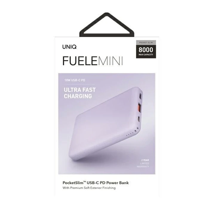 UNIQ Powerbank Fuele mini 8000mAh USB-C 18W PD Fast charge lavender