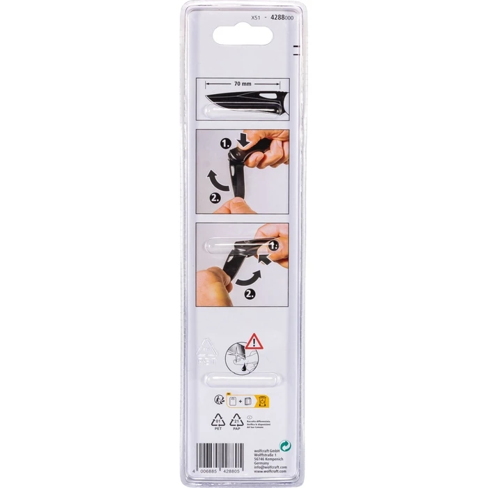 Wolfcraft Pocket Knife Black 70 mm (Folding Knife)