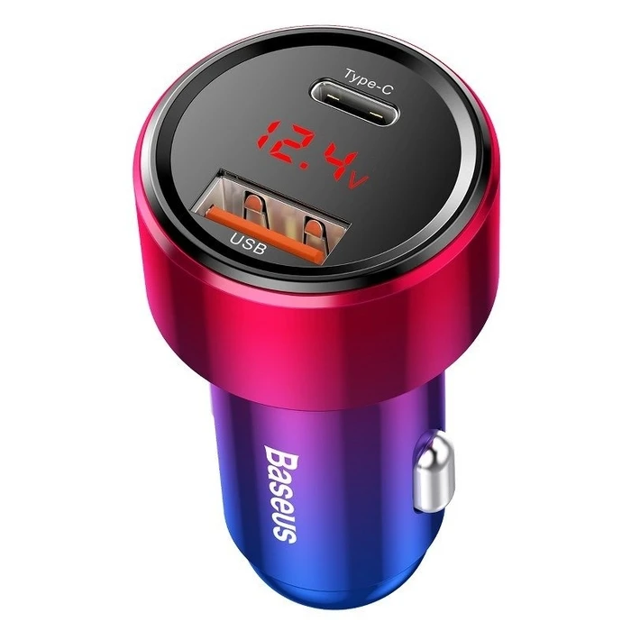 Φορτιστής Αυτοκινήτου Baseus Magic USB + USB-C QC 4.0 PD 45W (Red+Blue)