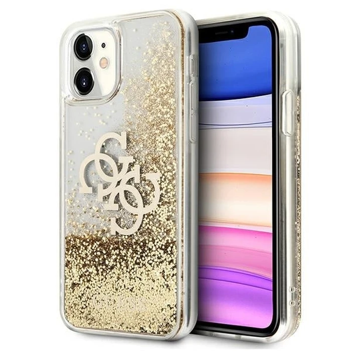 Guess GUHCN61LG4GGO Apple iPhone 11 gold hardcase 4G Big Liquid Glitter