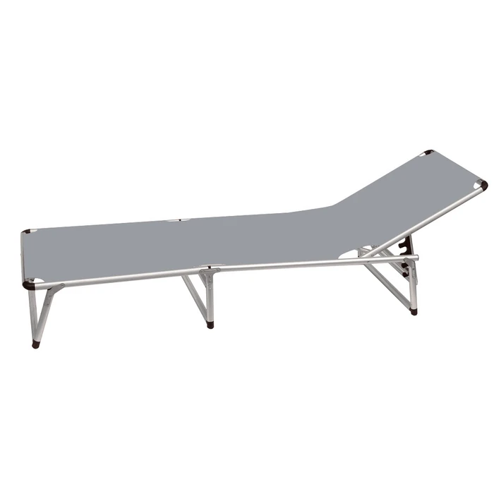 Gray Aluminum Foldable Sun Lounger Textilene (Velco)