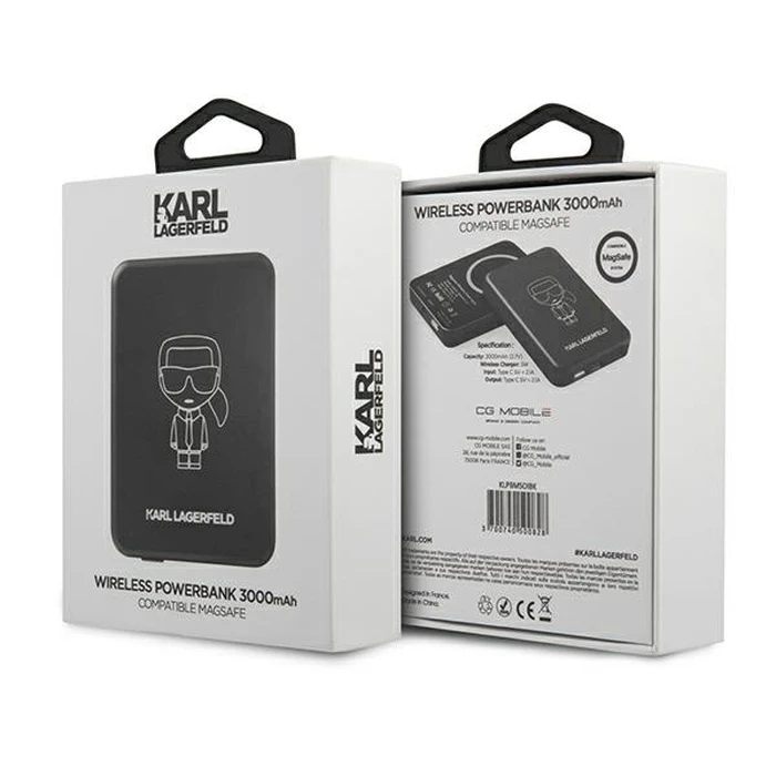 Karl Lagerfeld Wireless Charger Powerbank KLPBMSOIBK 3000mAh MagSafe