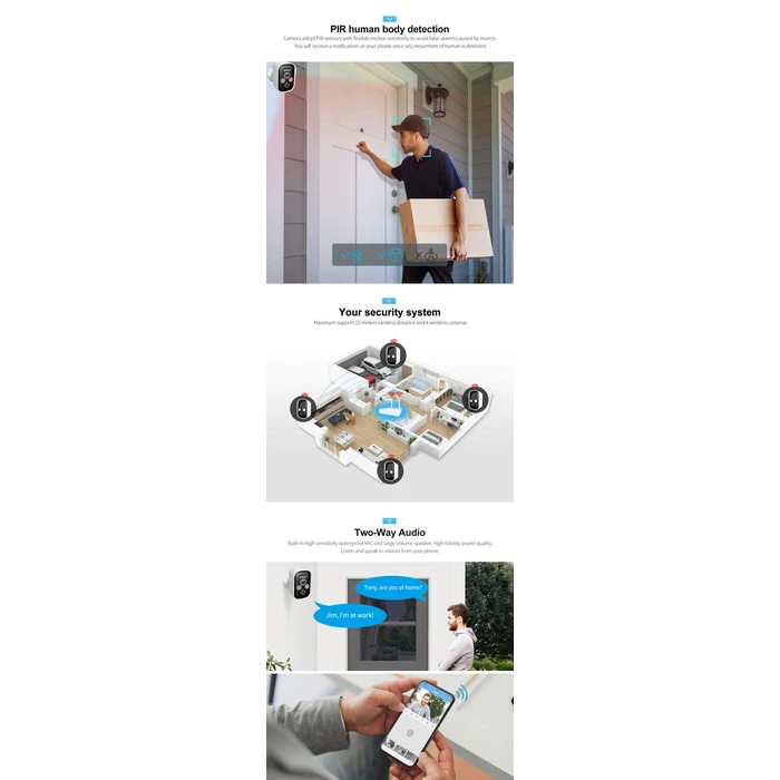 Ολοκληρωμένο Σύστημα CCTV Παρακολούθησης Srihome LOW POWER BATTERY 3MP
