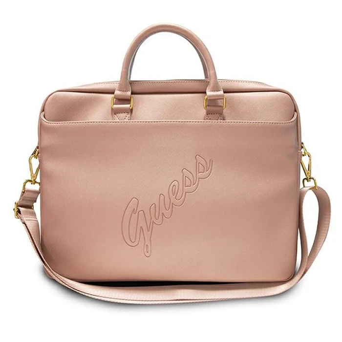 Guess GUCB15PUSASPI 15 inch pink Saffiano Script