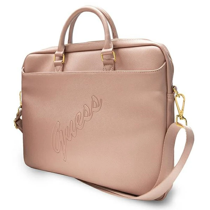 Guess GUCB15PUSASPI 15 inch pink Saffiano Script