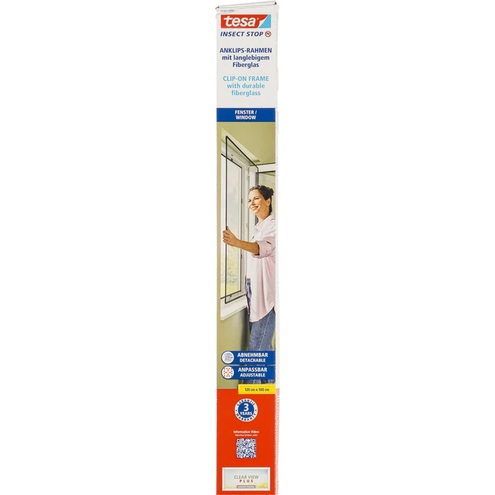 Tesa Insect Stop Clip On Insect Screen 1.0 x 1.2 m Anthracite (55360)