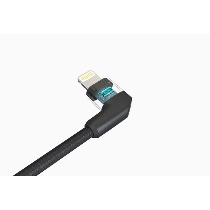 DJI Γωνιακό (90°) πλεγμένο καλώδιο USB-A σε Lightning Μαύρο 0,35 m (P-GM-115)