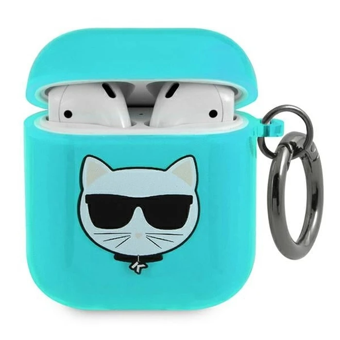 Karl Lagerfeld KLA2UCHFL Apple AirPods cover blue Choupette