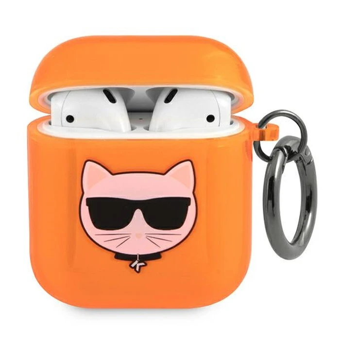 Karl Lagerfeld KLA2UCHFO Apple AirPods cover orange Choupette