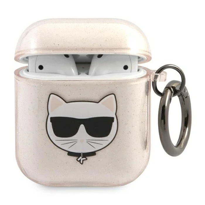 Karl Lagerfeld KLA2UCHGD Apple AirPods cover gold Glitter Choupette