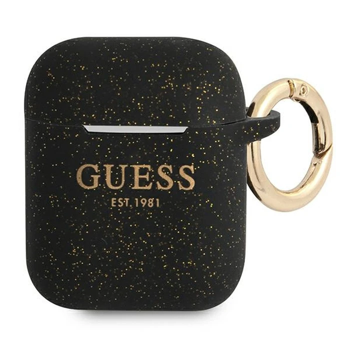 Guess GUA2SGGEK Apple AirPods cover black Silicone Glitter