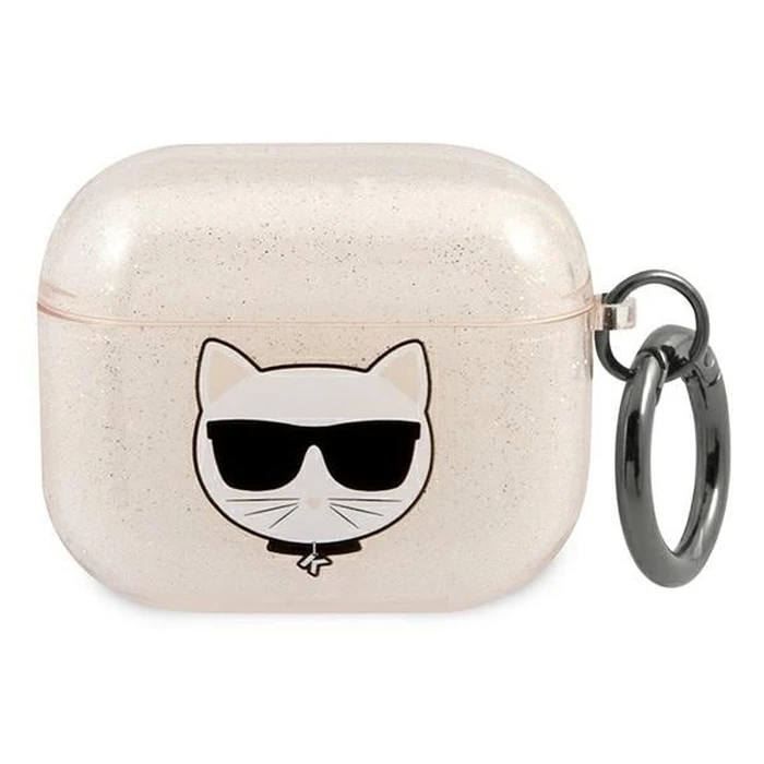 Karl Lagerfeld KLA3UCHGD Apple AirPods 3 cover gold Glitter Choupette