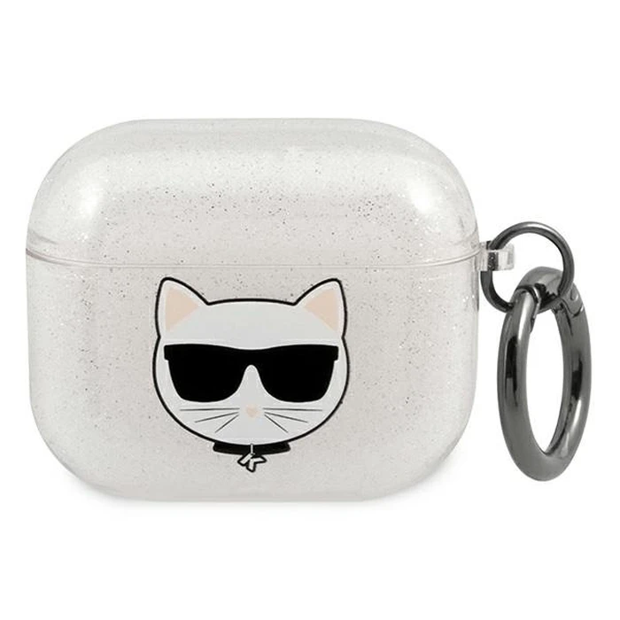 Karl Lagerfeld KLA3UCHGS Apple AirPods 3 cover silver Glitter Choupette