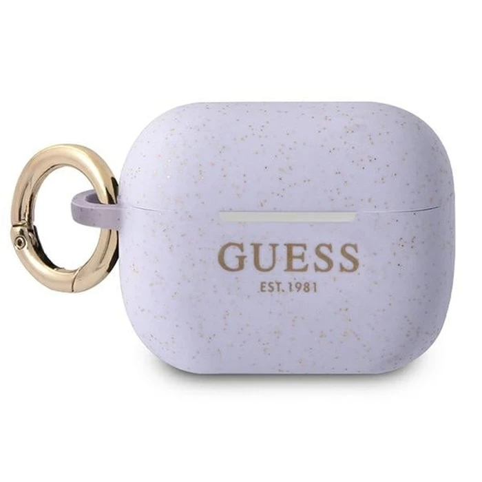 Guess GUAPSGGEU Apple AirPods Pro cover purple Silicone Glitter