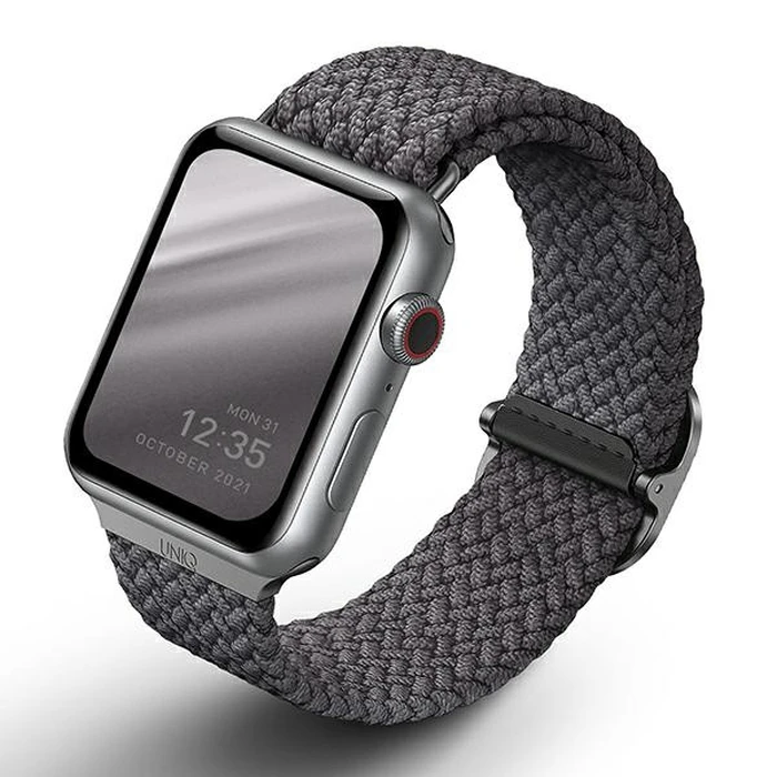 UNIQ Aspen strap Apple Watch 4/5/6/7/SE/8/9/10 40/41/42mm Braided gray/granite grey