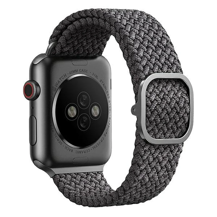 UNIQ Aspen strap Apple Watch 4/5/6/7/SE/8/9/10 40/41/42mm Braided gray/granite grey