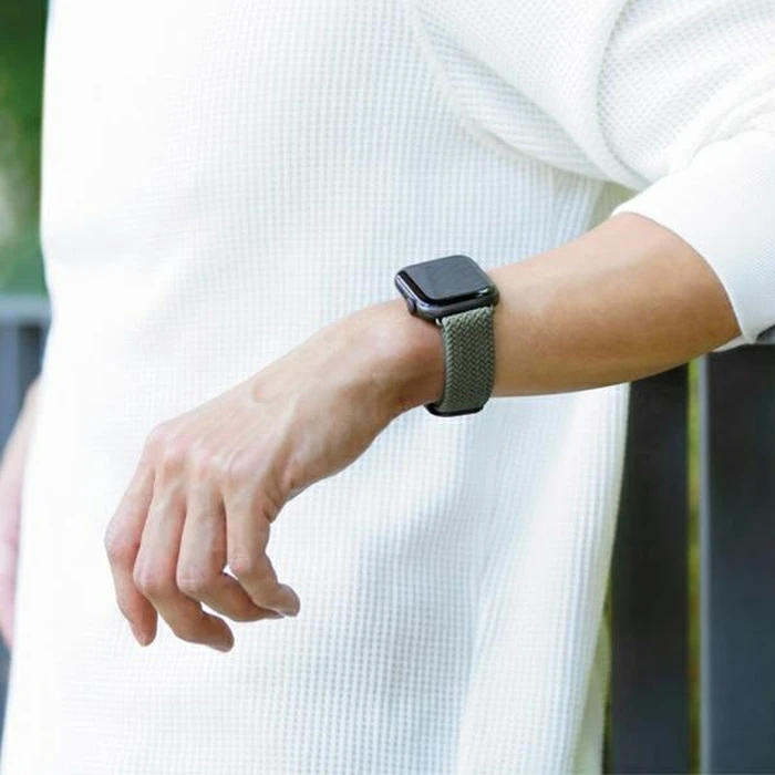UNIQ Aspen strap Apple Watch 4/5/6/7/SE/8/9/10 40/41/42mm Braided gray/granite grey