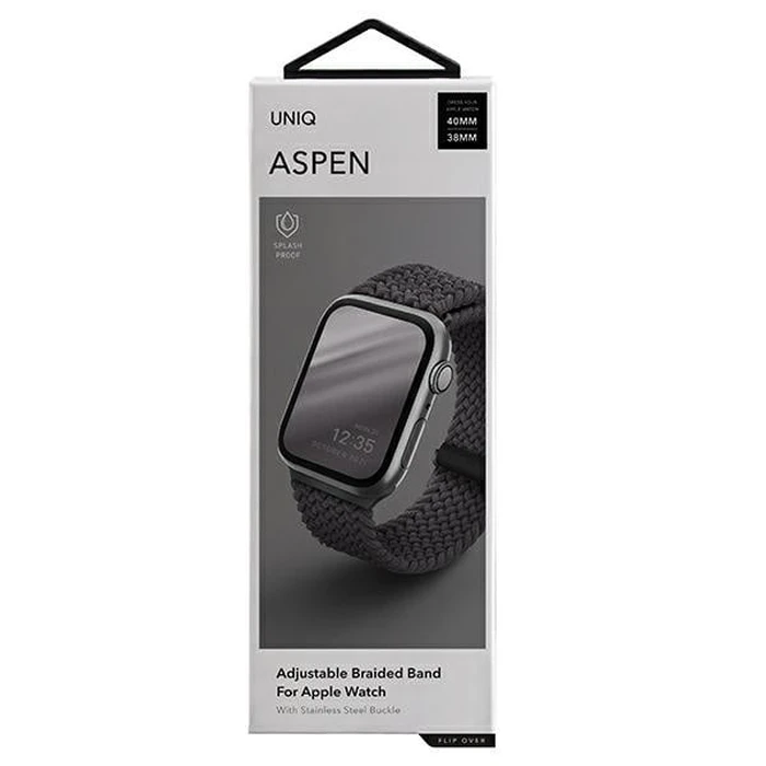 UNIQ Aspen strap Apple Watch 4/5/6/7/SE/8/9/10 40/41/42mm Braided gray/granite grey