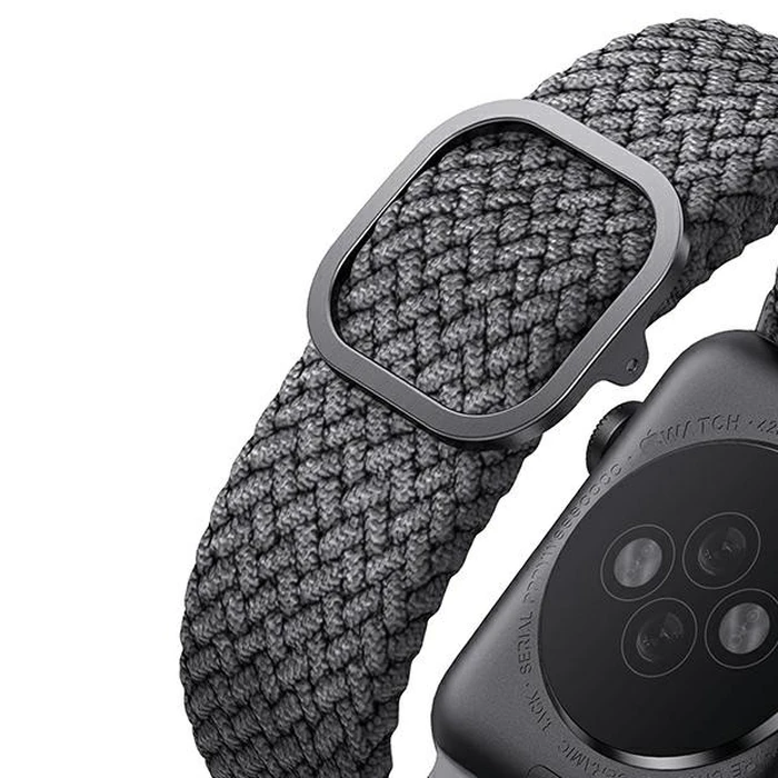 UNIQ Aspen strap Apple Watch 4/5/6/7/SE/8/9/Ultra 44/45/49mm Braided gray/granite grey