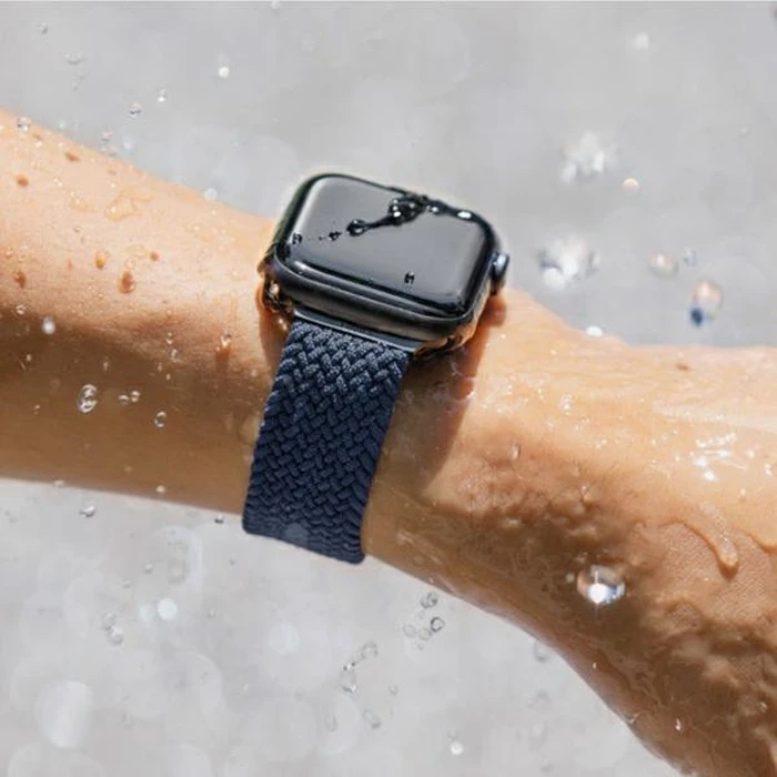 UNIQ Aspen strap Apple Watch 4/5/6/7/SE/8/9/Ultra 44/45/49mm Braided gray/granite grey