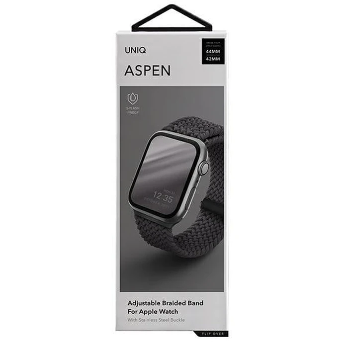 UNIQ Aspen strap Apple Watch 4/5/6/7/SE/8/9/Ultra 44/45/49mm Braided gray/granite grey