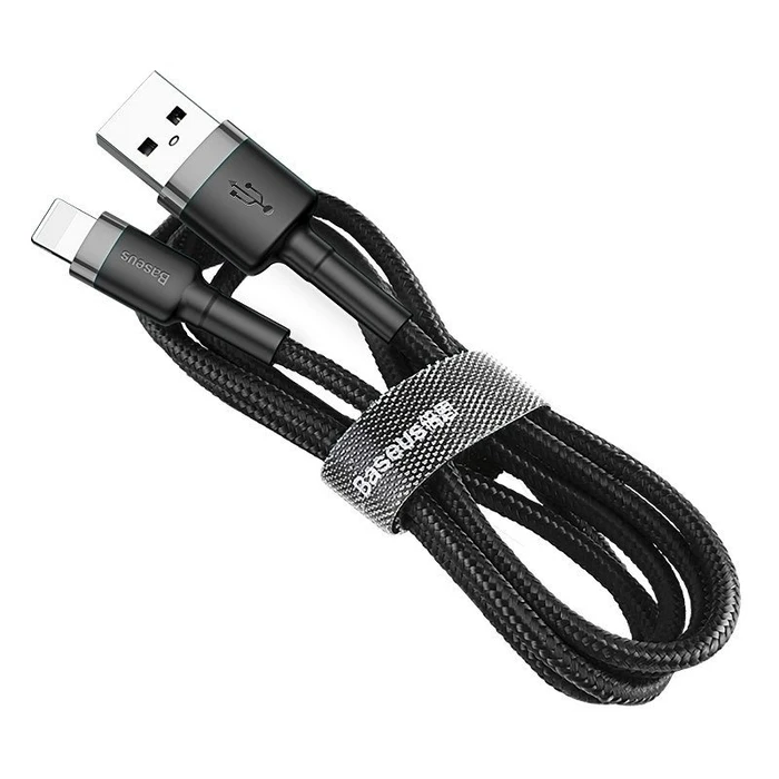 Καλώδιο USB to Lightning Baseus Cafule 2.4A 0.5m (Gray+Black)