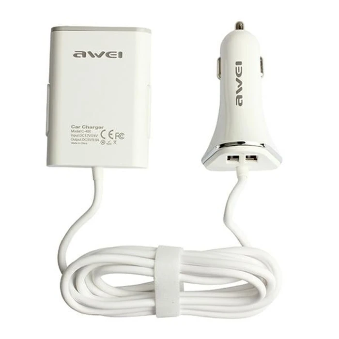 AWEI Car Charger C-400 9.6A 4xUSB High Speed white
