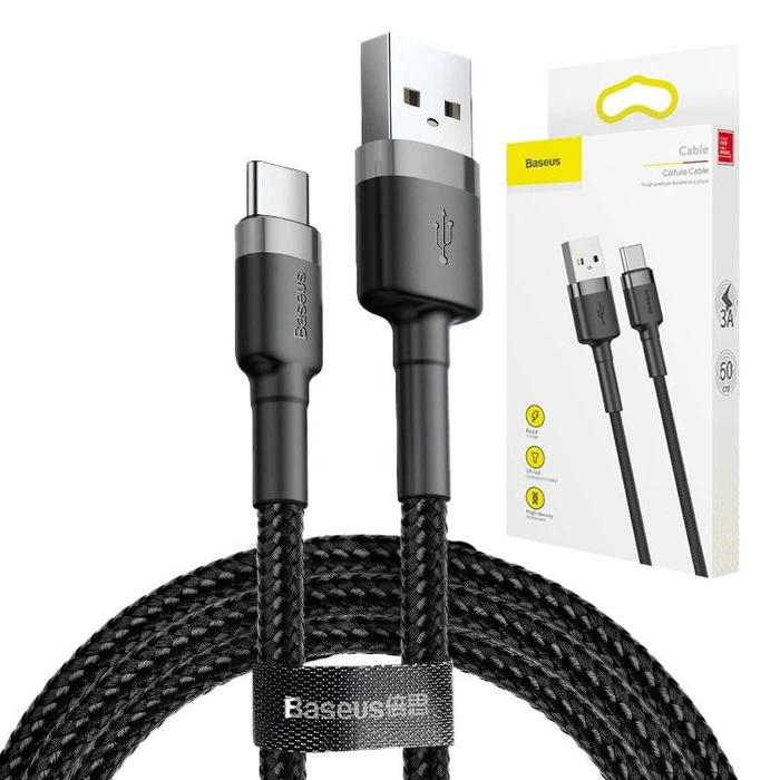 Καλώδιο USB to USB-C Baseus Cafule 2A 3m (Black+Gray)
