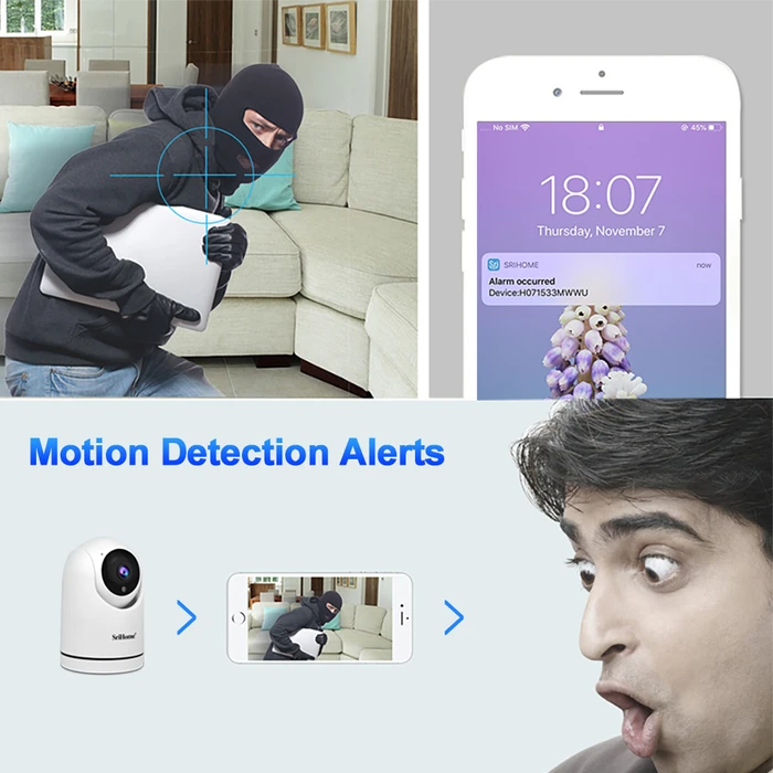 Κάμερα Παρακολούθησης Srihome Wireless HOME SECURITY AI AUTO-TRACKING 2MP