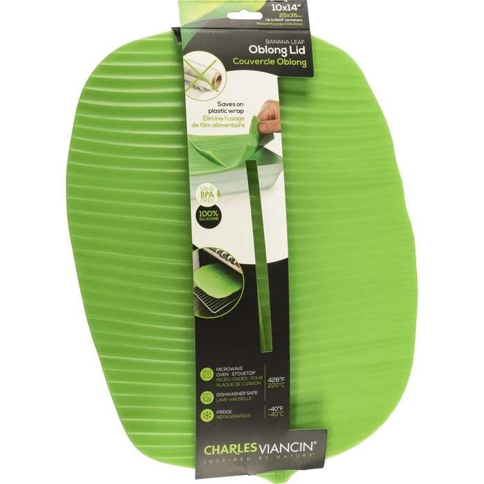 Charles Viancin Banana Leaf Silicone Lid 35x25 cm - Green (MPN 1401EU, EAN 3700527509488, SKU 166877)