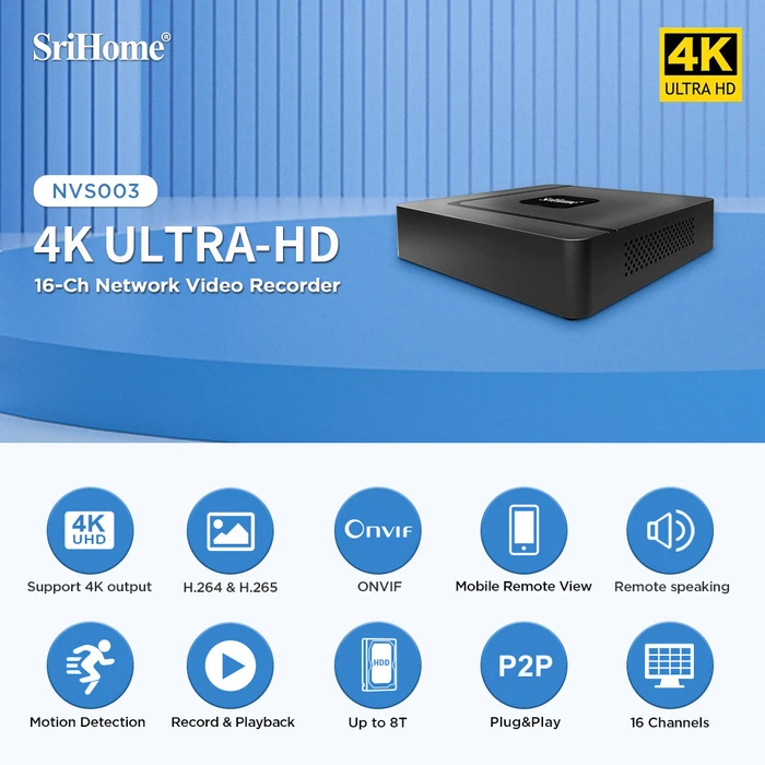 Καταγραφικό Srihome 4K(8MP) 16-CHANNEL NETWORK