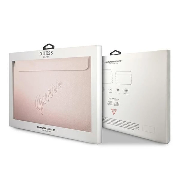 Guess Sleeve GUCS13PUSASPI 13 inch pink Saffiano Script